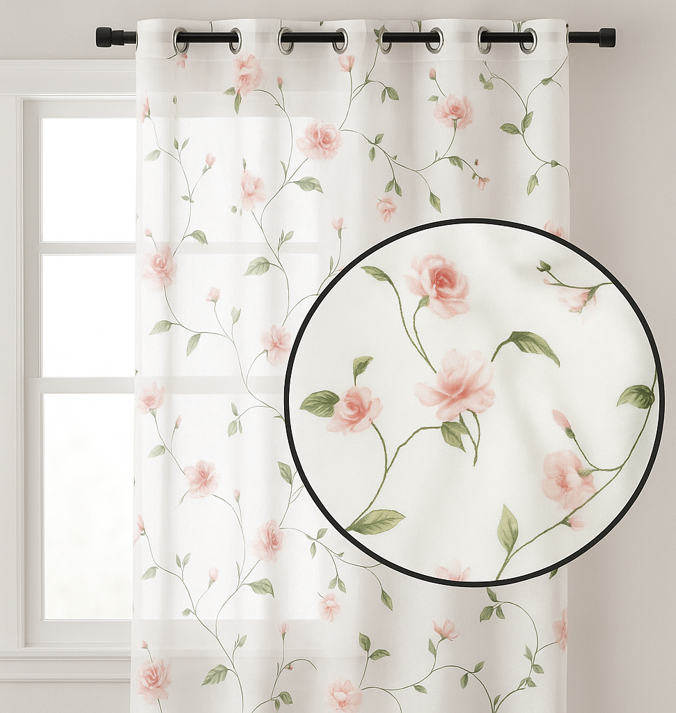Rose Sheer Curtain