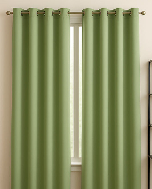 Sage Solid Blackout Curtain