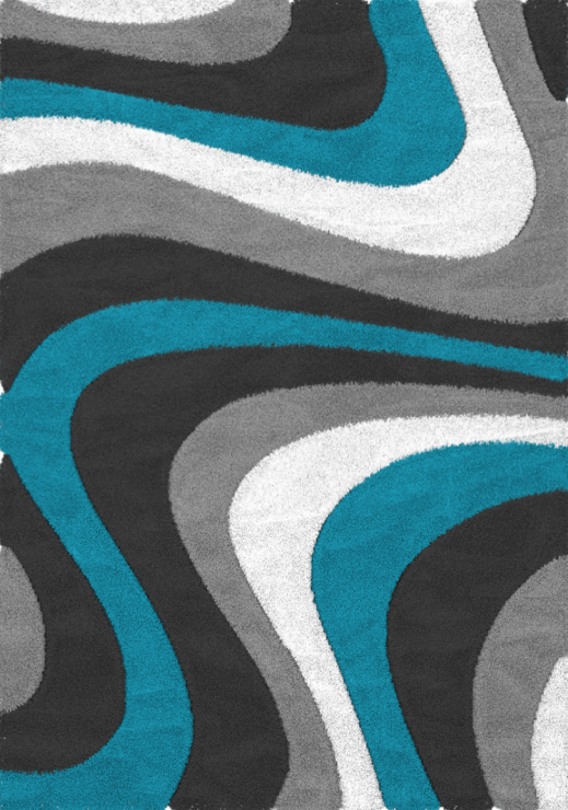 Carpet Auston Shag P839A Anthracite-Turquoise