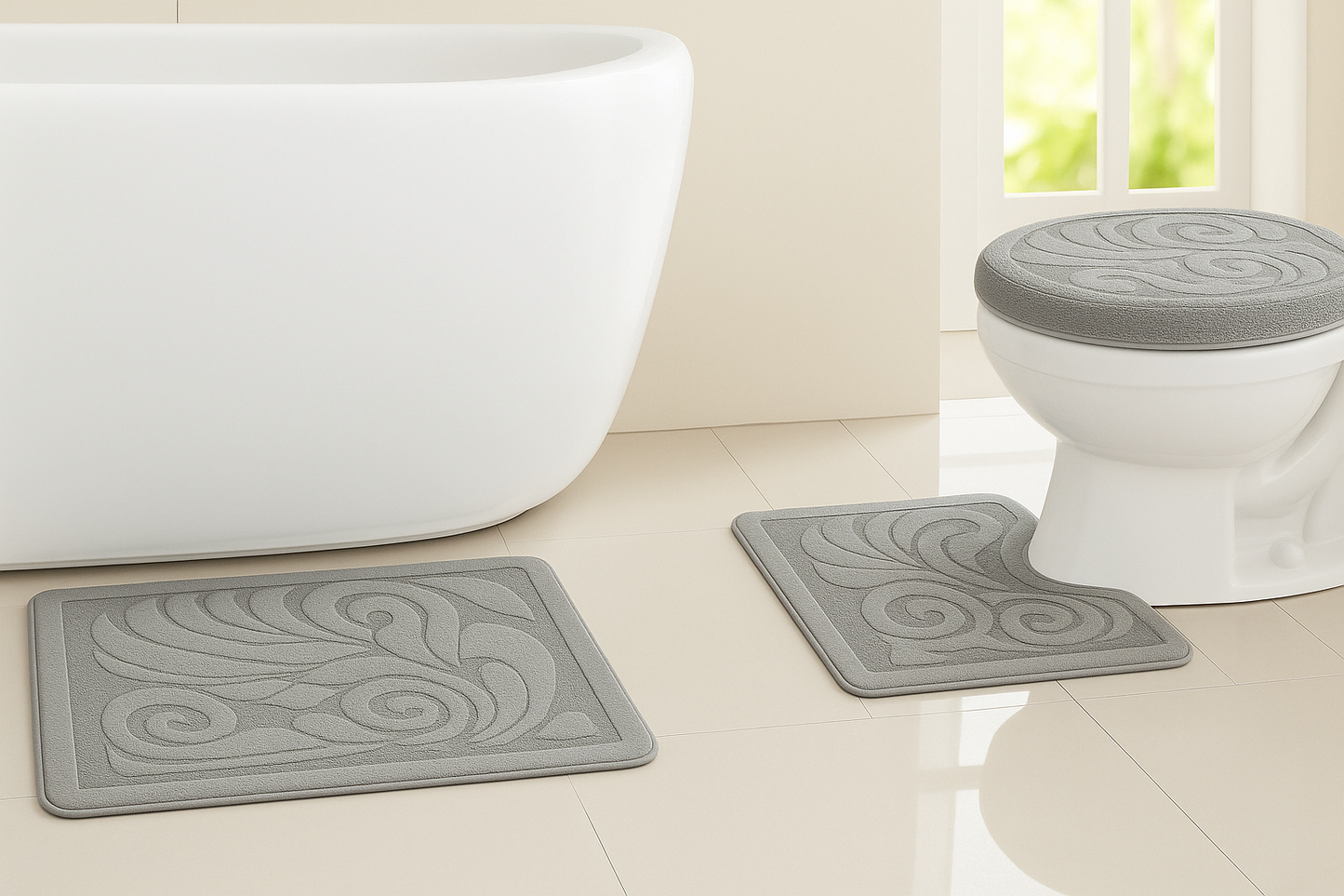 Solid 3 Pc. Bathmat Set