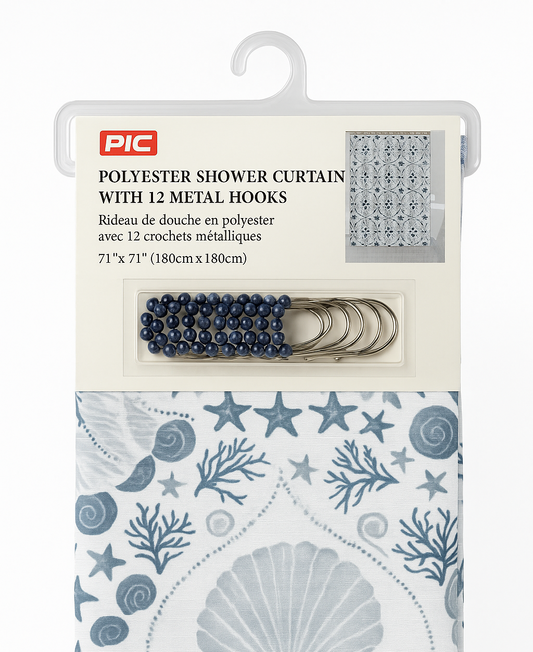 Shower Curtain with Hooks #32738