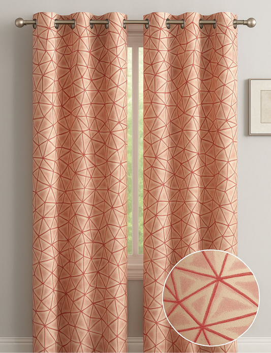 Argentina Jacquard Red Curtain