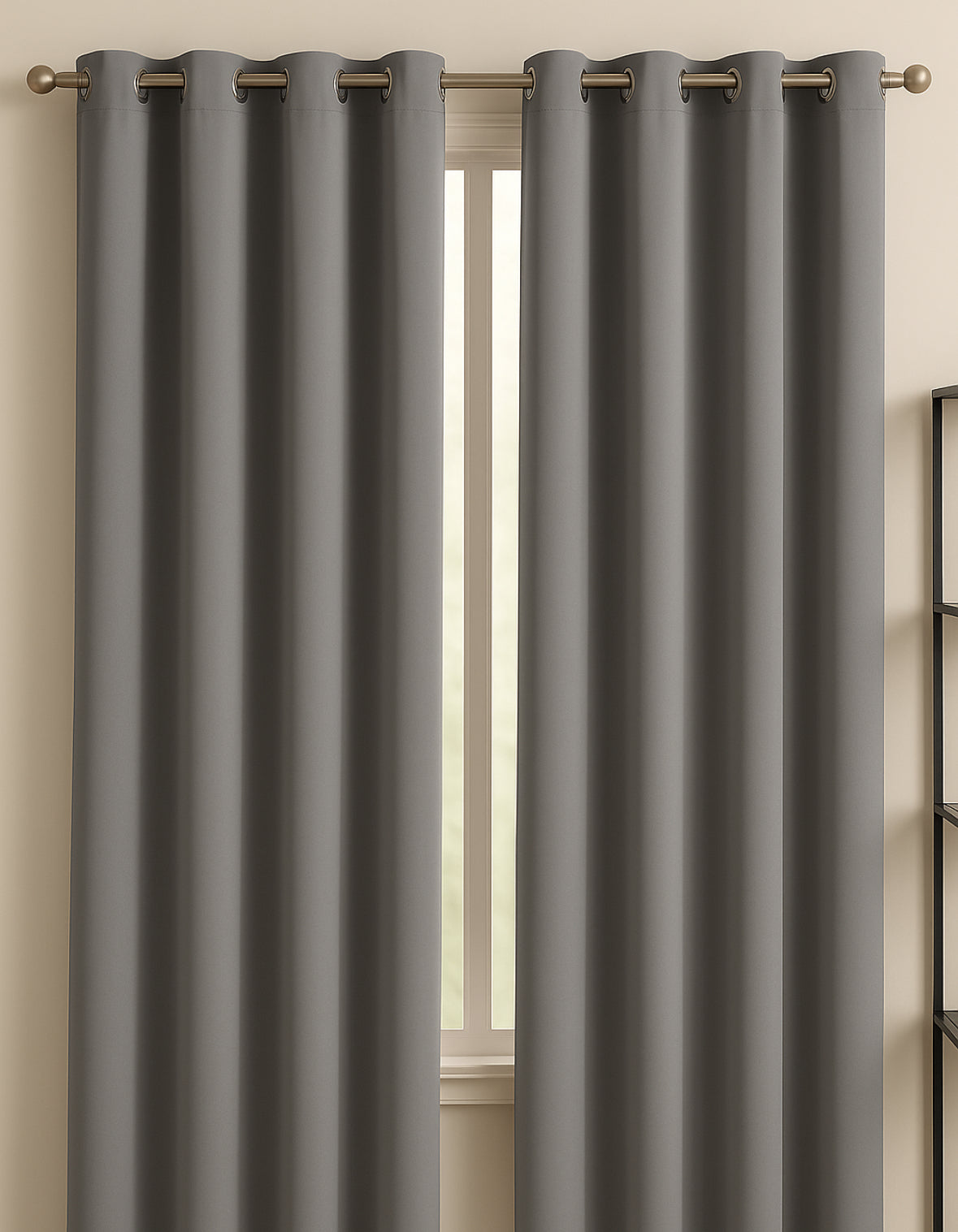 Charcoal Solid Blackout Curtain